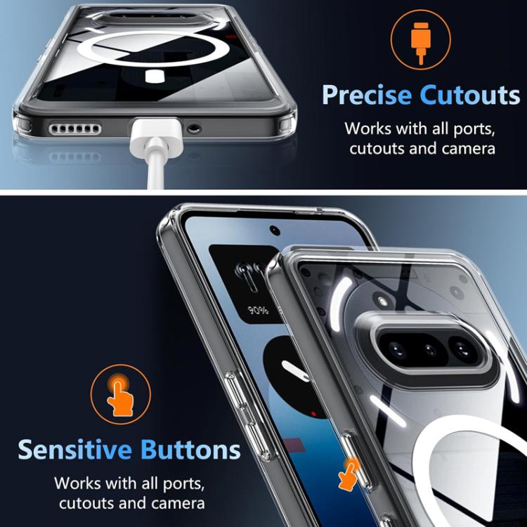 For Nothing Phone 3a Crystal Clear Magnetic Shockproof Phone Case