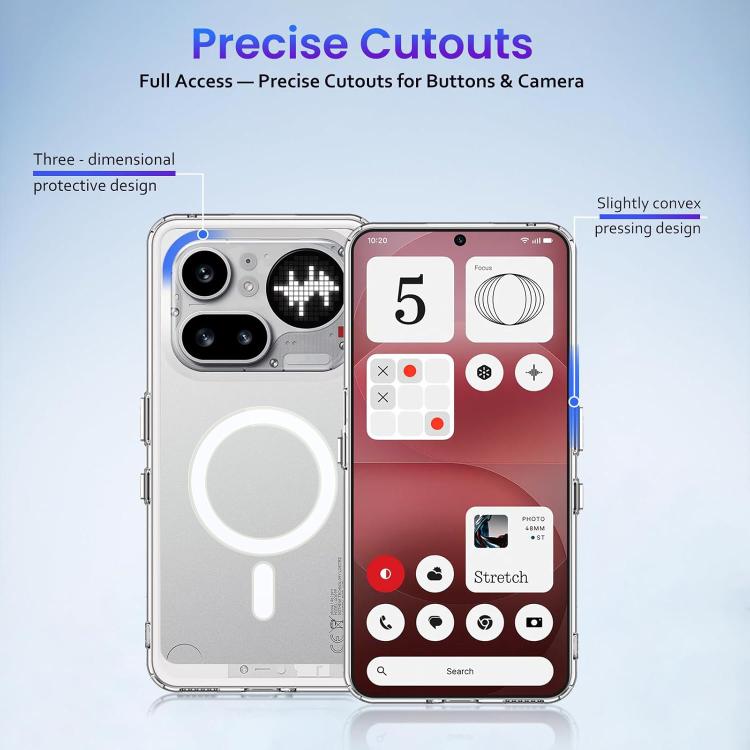 For Nothing Phone 4a Pro Crystal Clear Magnetic Shockproof Phone Case