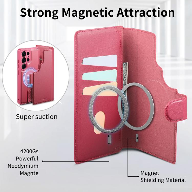 For Samsung Galaxy S25 Ultra 5G CaseNeo Finger Grip Strap MagSafe Leather Phone Case