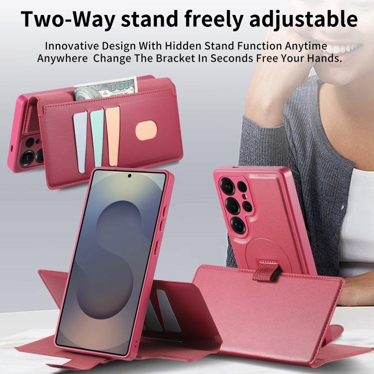 For Samsung Galaxy S25 Ultra 5G CaseNeo Finger Grip Strap MagSafe Leather Phone Case