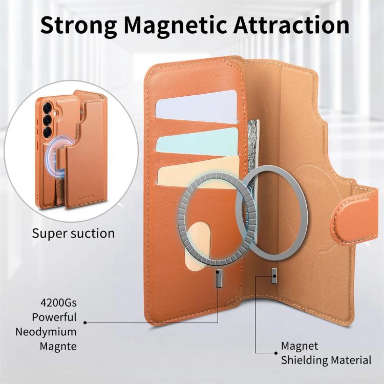 For Samsung Galaxy S25 / S24 5G CaseNeo Finger Grip Strap MagSafe Leather Phone Case
