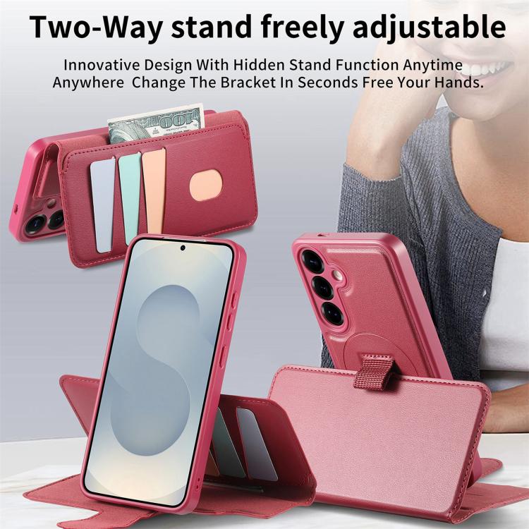 For Samsung Galaxy S25 / S24 5G CaseNeo Finger Grip Strap MagSafe Leather Phone Case