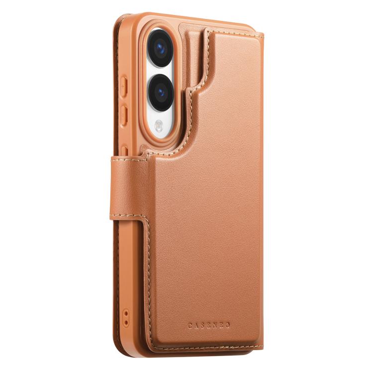 For Samsung Galaxy S25 Edge 5G CaseNeo Finger Grip Strap MagSafe Leather Phone Case