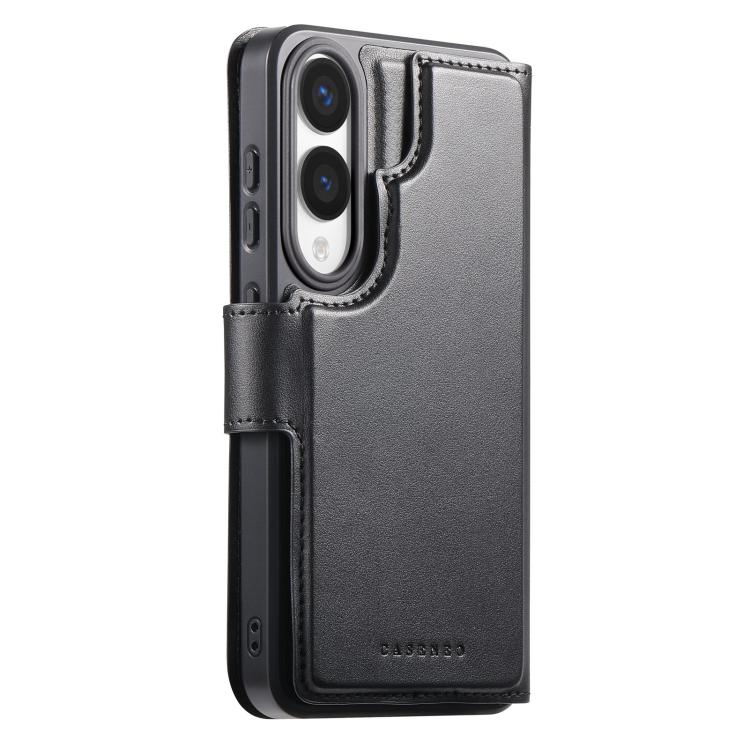 For Samsung Galaxy S25 Edge 5G CaseNeo Finger Grip Strap MagSafe Leather Phone Case