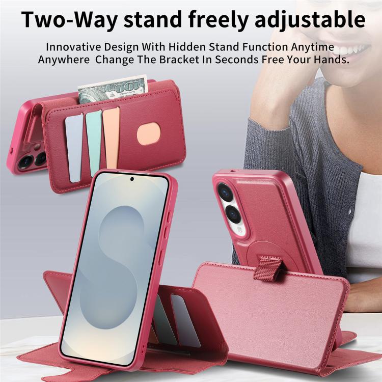 For Samsung Galaxy S25 Edge 5G CaseNeo Finger Grip Strap MagSafe Leather Phone Case
