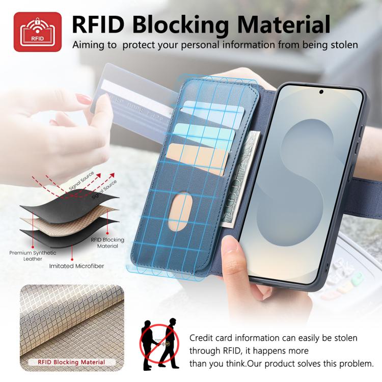 For Samsung Galaxy S25 Edge 5G CaseNeo Finger Grip Strap MagSafe Leather Phone Case