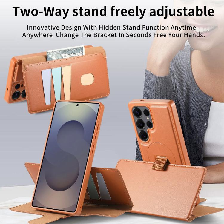 For Samsung Galaxy S26 Ultra 5G CaseNeo Finger Grip Strap MagSafe Leather Phone Case