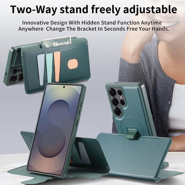 For Samsung Galaxy S26 Ultra 5G CaseNeo Finger Grip Strap MagSafe Leather Phone Case