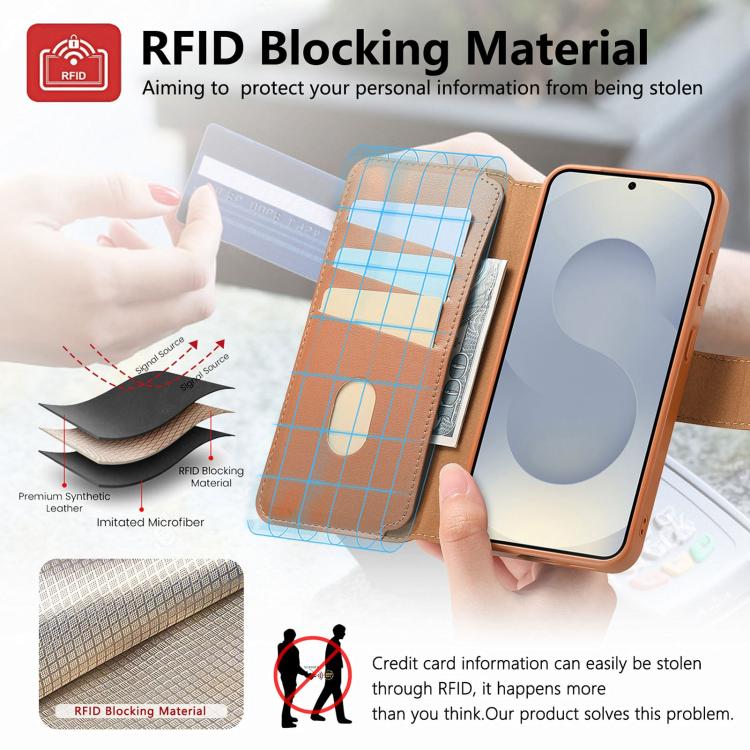 For Samsung Galaxy S26+ 5G CaseNeo Finger Grip Strap MagSafe Leather Phone Case
