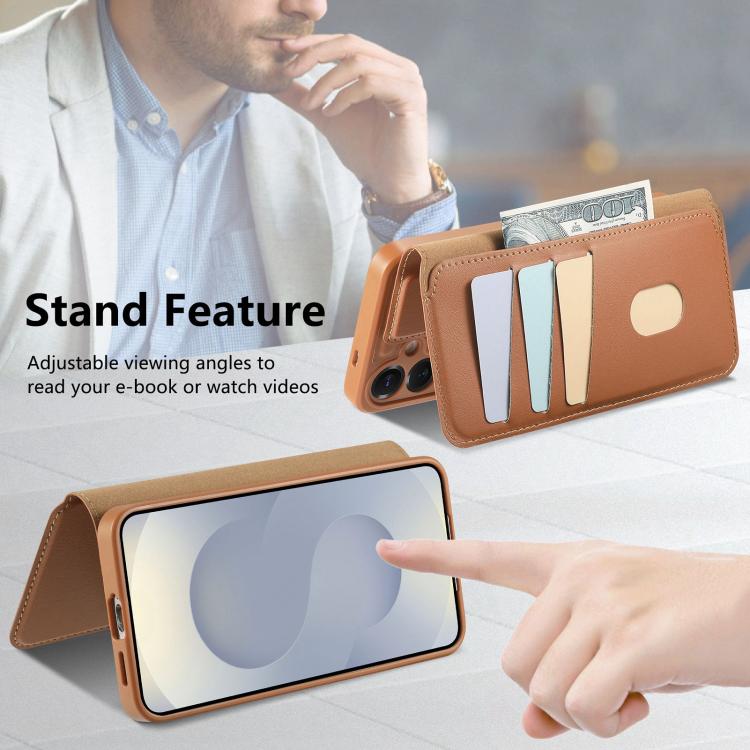 For Samsung Galaxy S26+ 5G CaseNeo Finger Grip Strap MagSafe Leather Phone Case