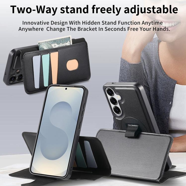 For Samsung Galaxy S26+ 5G CaseNeo Finger Grip Strap MagSafe Leather Phone Case