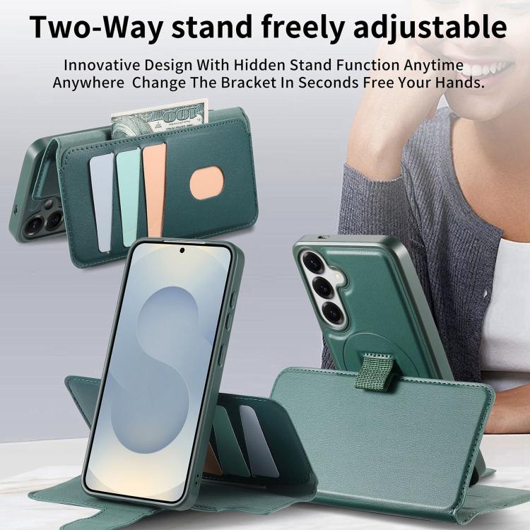 For Samsung Galaxy S26+ 5G CaseNeo Finger Grip Strap MagSafe Leather Phone Case