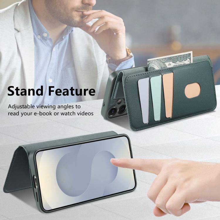 For Samsung Galaxy S26+ 5G CaseNeo Finger Grip Strap MagSafe Leather Phone Case
