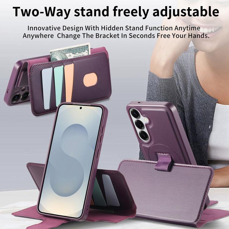 For Samsung Galaxy S26+ 5G CaseNeo Finger Grip Strap MagSafe Leather Phone Case