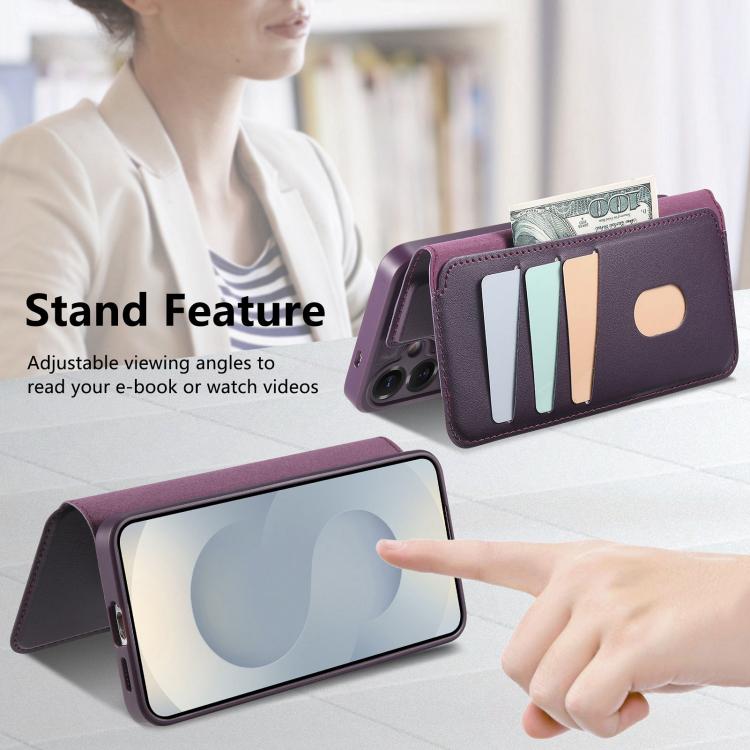 For Samsung Galaxy S26+ 5G CaseNeo Finger Grip Strap MagSafe Leather Phone Case