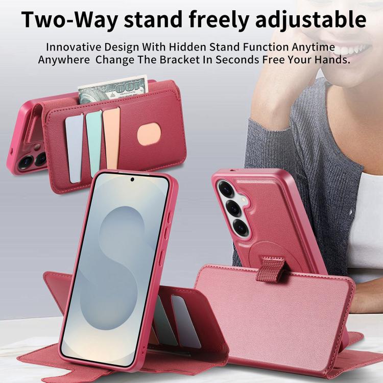 For Samsung Galaxy S26+ 5G CaseNeo Finger Grip Strap MagSafe Leather Phone Case