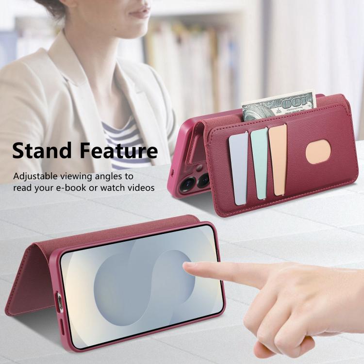 For Samsung Galaxy S26+ 5G CaseNeo Finger Grip Strap MagSafe Leather Phone Case