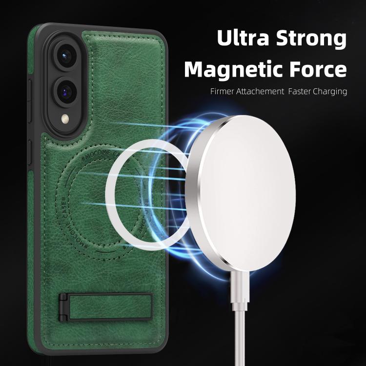 For Samsung Galaxy S25 Edge 5G Multi-function Holder MagSafe PU Phone Case