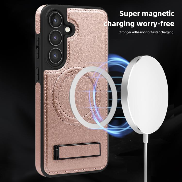 For Samsung Galaxy S25+ 5G Multi-function Holder MagSafe PU Phone Case
