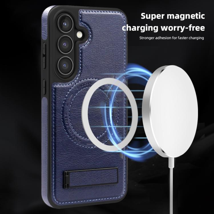 For Samsung Galaxy S24 5G Multi-function Holder MagSafe PU Phone Case