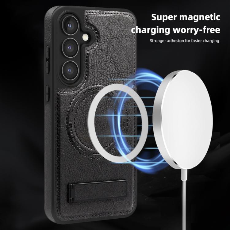 For Samsung Galaxy S24 5G Multi-function Holder MagSafe PU Phone Case