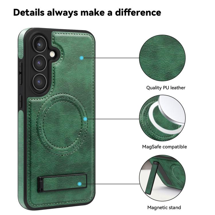 For Samsung Galaxy S23+ 5G Multi-function Holder MagSafe PU Phone Case
