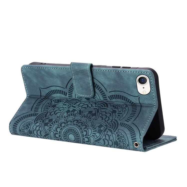 For iPhone 7 / 8 / SE 2022 Mandala Embossed Retro Frosted Leather Phone Case