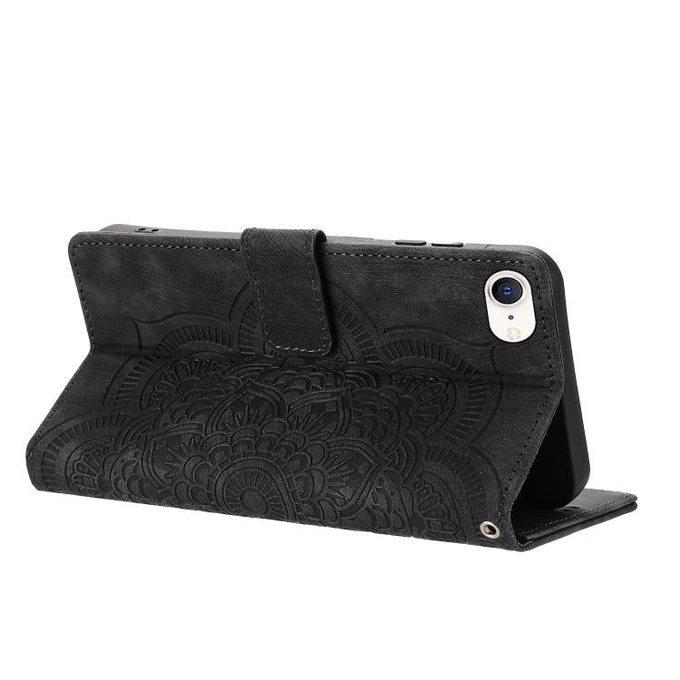 For iPhone 7 / 8 / SE 2022 Mandala Embossed Retro Frosted Leather Phone Case