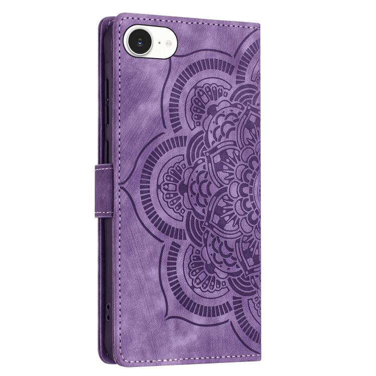 For iPhone 17e / 16e Mandala Embossed Retro Frosted Leather Phone Case