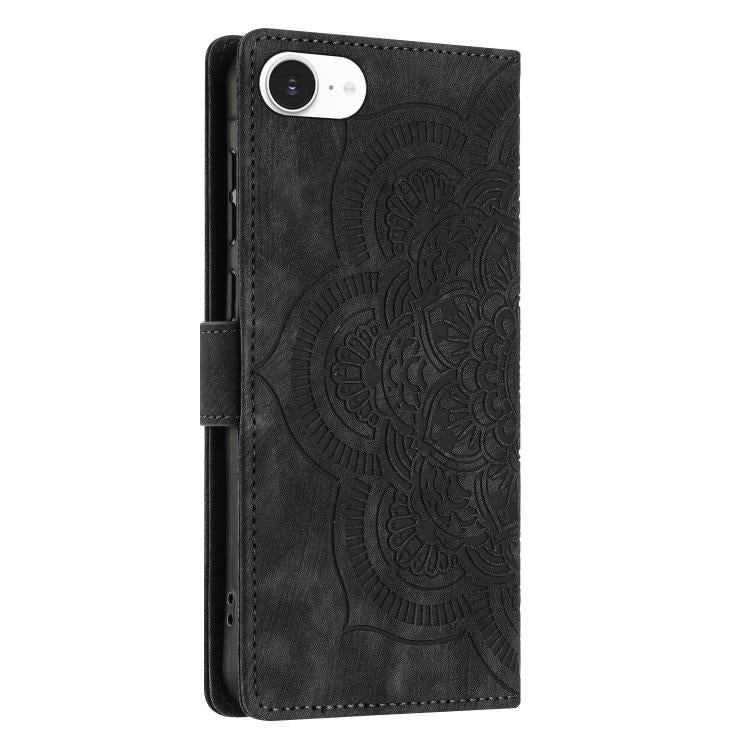 For iPhone 17e / 16e Mandala Embossed Retro Frosted Leather Phone Case