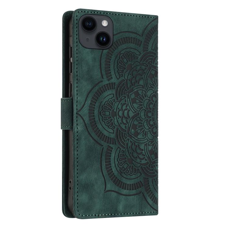 For iPhone 12 mini / 13 mini Mandala Embossed Retro Frosted Leather Phone Case