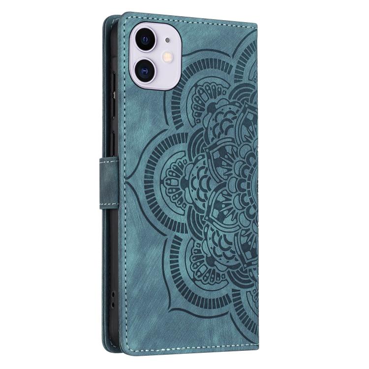 For iPhone 11 Mandala Embossed Retro Frosted Leather Phone Case