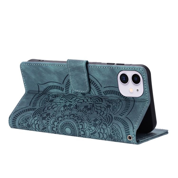 For iPhone 11 Mandala Embossed Retro Frosted Leather Phone Case