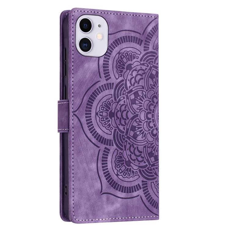 For iPhone 11 Mandala Embossed Retro Frosted Leather Phone Case