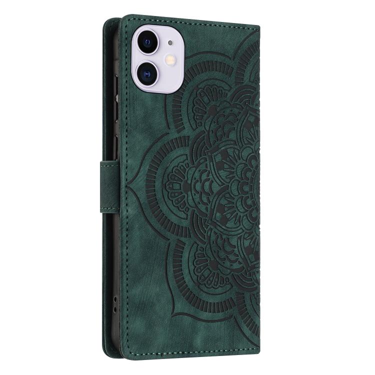 For iPhone 11 Mandala Embossed Retro Frosted Leather Phone Case