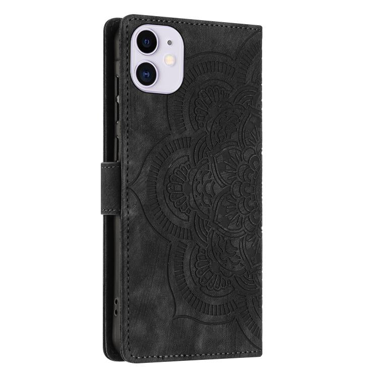 For iPhone 11 Mandala Embossed Retro Frosted Leather Phone Case