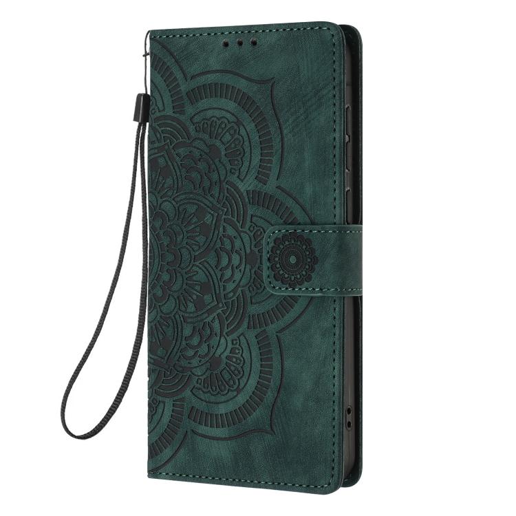 For iPhone XR Mandala Embossed Retro Frosted Leather Phone Case