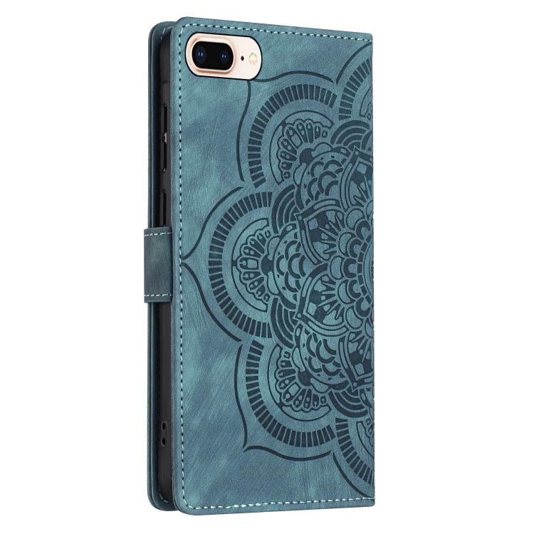 For iPhone 7 Plus / 8 Plus Mandala Embossed Retro Frosted Leather Phone Case