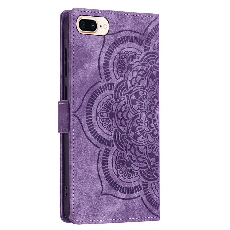 For iPhone 7 Plus / 8 Plus Mandala Embossed Retro Frosted Leather Phone Case