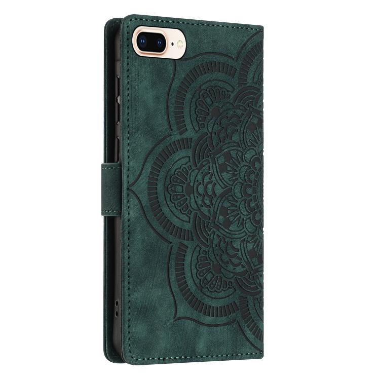 For iPhone 7 Plus / 8 Plus Mandala Embossed Retro Frosted Leather Phone Case