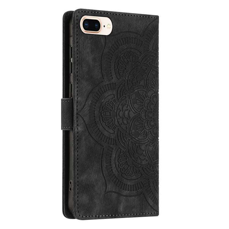 For iPhone 7 Plus / 8 Plus Mandala Embossed Retro Frosted Leather Phone Case