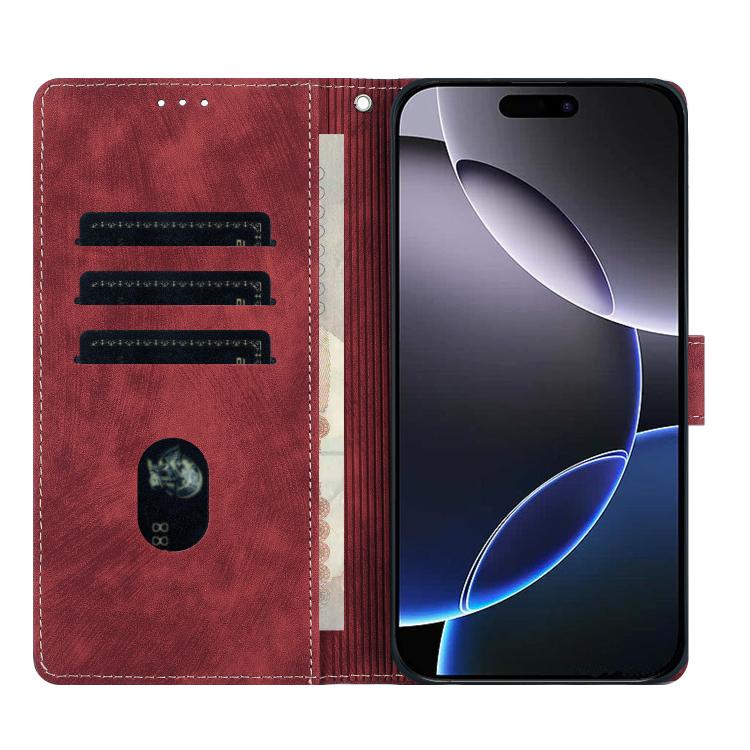 For iPhone 17 Pro Mandala Embossed Retro Frosted Leather Phone Case