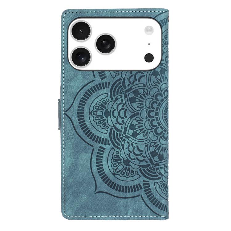 For iPhone 17 Pro Mandala Embossed Retro Frosted Leather Phone Case