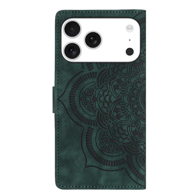 For iPhone 17 Pro Mandala Embossed Retro Frosted Leather Phone Case