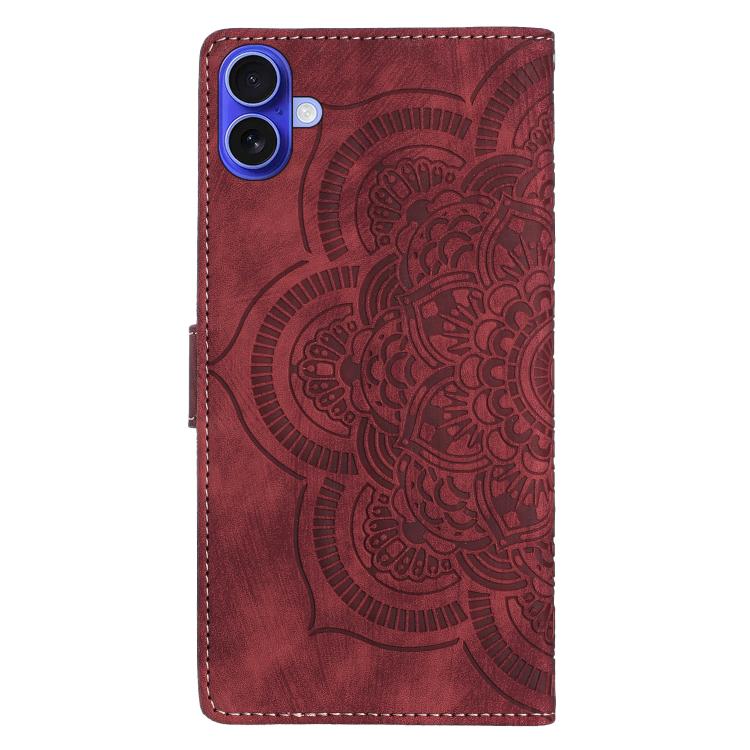 For iPhone 17 Mandala Embossed Retro Frosted Leather Phone Case