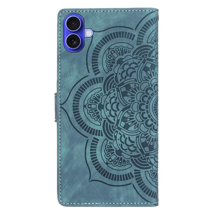 For iPhone 17 Mandala Embossed Retro Frosted Leather Phone Case