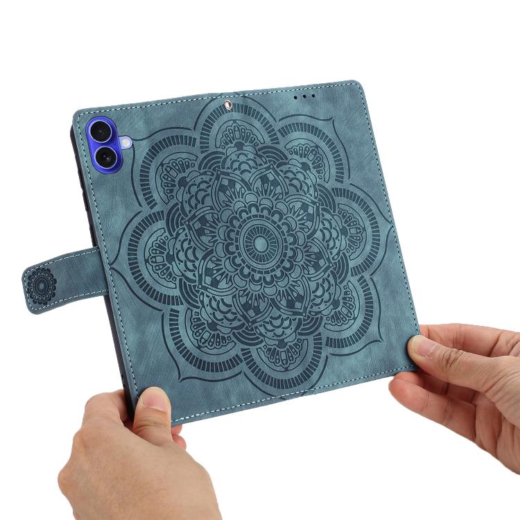 For iPhone 17 Mandala Embossed Retro Frosted Leather Phone Case