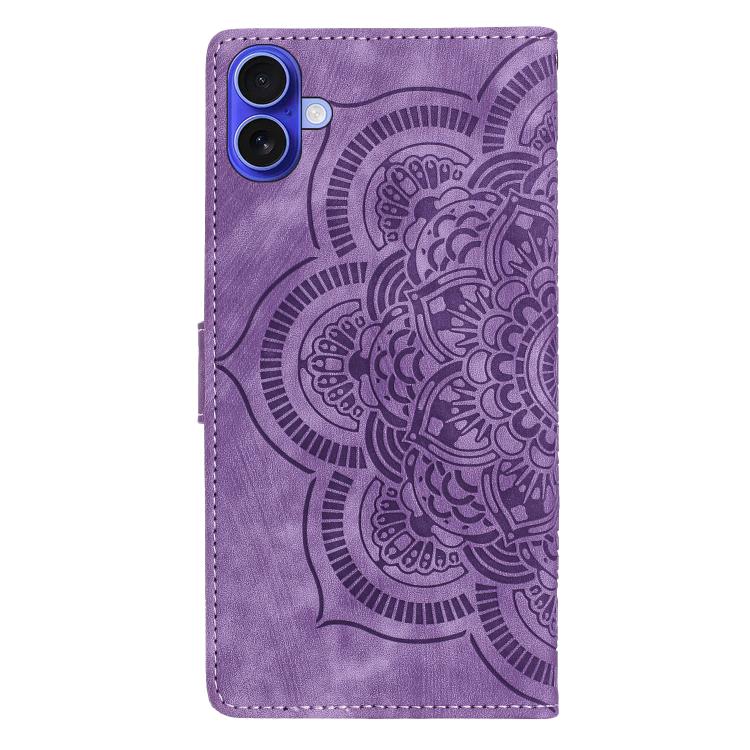 For iPhone 17 Mandala Embossed Retro Frosted Leather Phone Case