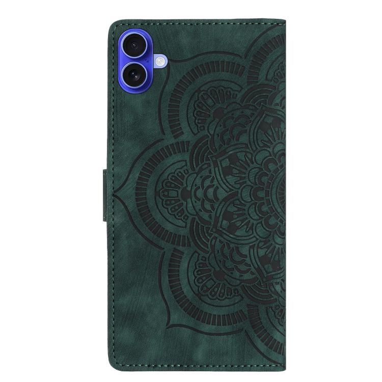 For iPhone 17 Mandala Embossed Retro Frosted Leather Phone Case