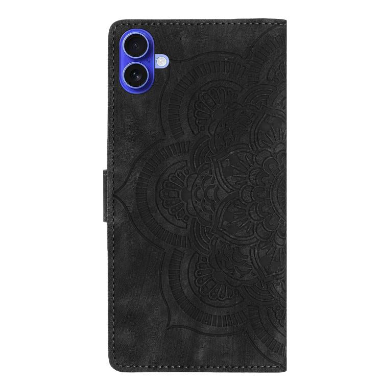 For iPhone 17 Mandala Embossed Retro Frosted Leather Phone Case